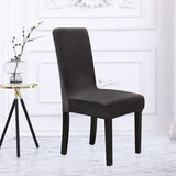 Velvet Stretch Removable Dining Chair Cover Covers Home Seat Slipcover (Black)
