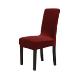 Velvet Stretch Removable Dining Chair Cover Covers Home Seat Slipcover (Wine Red)