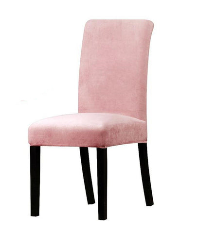 Velvet Stretch Removable Dining Chair Cover Covers Home Seat Slipcover (Light Pink)