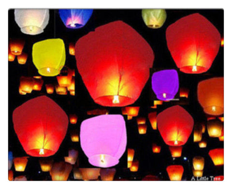 10 Mix Eco-Friendly Sky Lanterns Chinese Sky Floating Lanterns