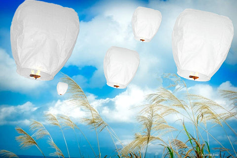 White Colour Eco-Friendlly Sky Lantern Chinese Floating Sky Lanterns
