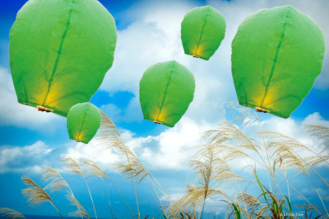 Green Colour Eco-Friendly Sky Lantern Chinese Floating Sky Lanterns