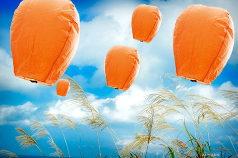 Orange Eco-Friendly Sky Lantern Chinese Floating Sky lanterns