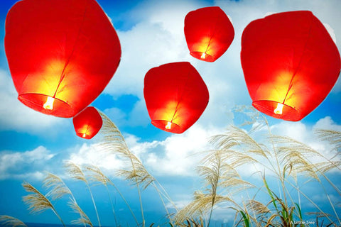 Red Colour Eco-Friendly Sky Lantern Chinese Floating Sky lanterns