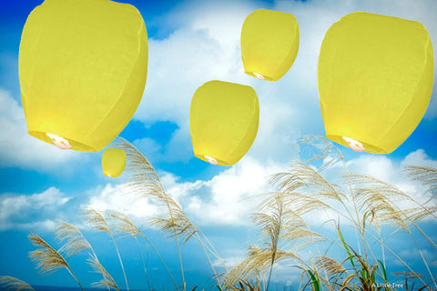 Yellow Colour Eco-Friendly Sky Lantern Chinese Floating Sky Lanterns
