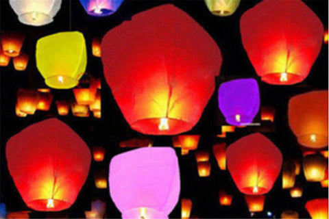Mixed Colour Eco-Friendly Sky Lanterns Chinese Floating Sky Lanterns